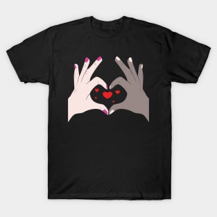 Hands Making Heart Shape Love Sign Language Valentine's Day T-Shirt